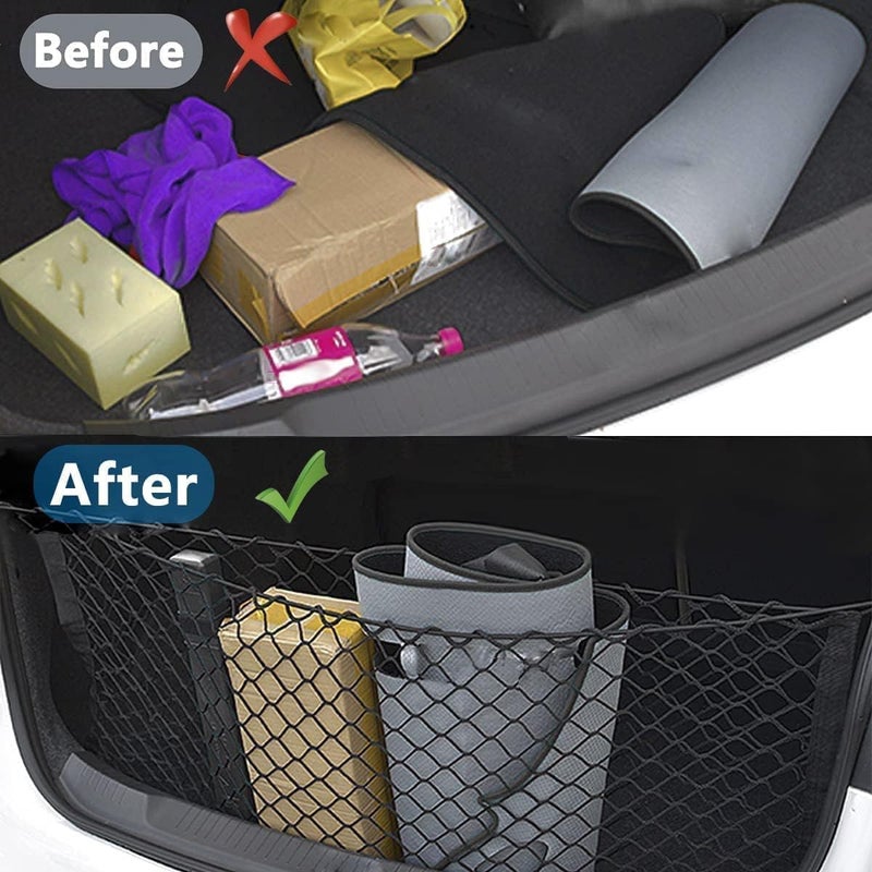Leezhen Rear Trunk Cargo Net Compatible with Hyundai Santa fe 2013 to 2021 2022 2023 2024 2025 - Image 4